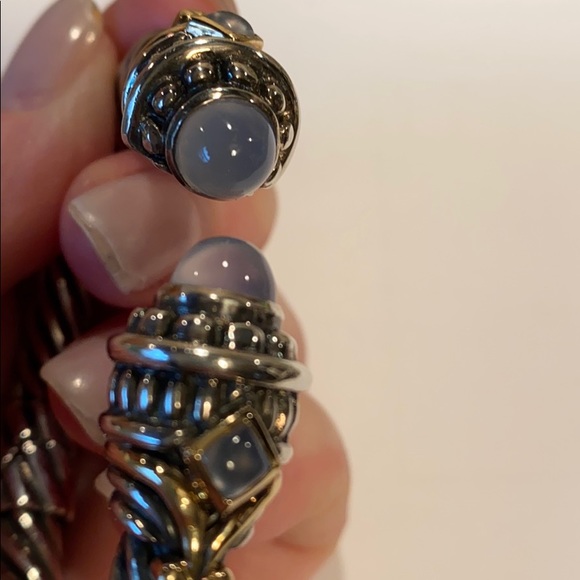 Sterling Silver Chalcedony Cuff Bangle - Picture 5 of 9